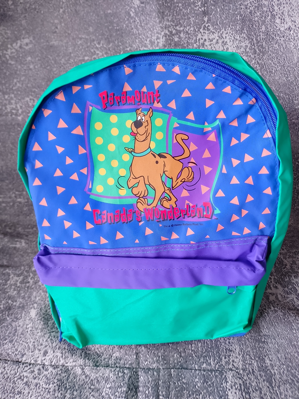 Vintage 90s Paramount Canada's Wonderland Scooby-Doo Graphic Kids Backpack - Picture 7 of 10